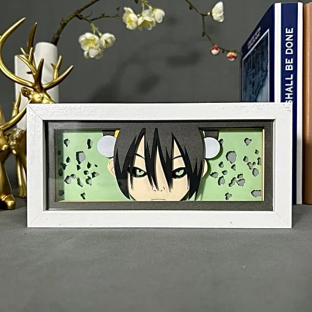 Last Airbender Toph Anime Light Box par Myanimelightbox, afficher, dans un cadre blanc avec fond décoratif