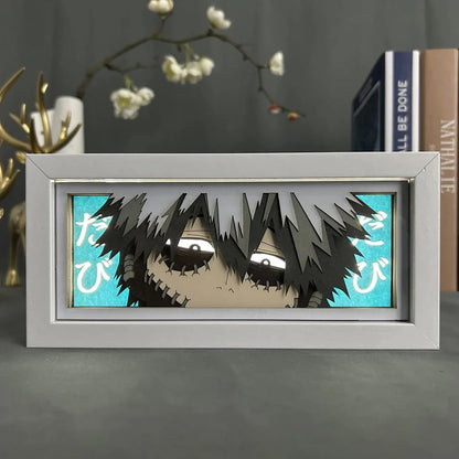 Kotak Cahaya Anime Akademi Dabi My Hero oleh Myanimelightbox, dihidupkan dengan cahaya bilik ambien
