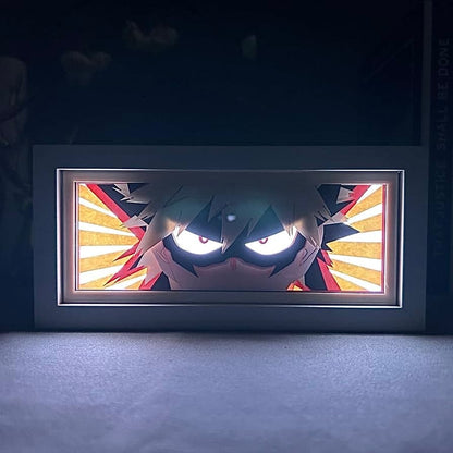 Academia wira saya Katsuki Bakugo Anime Light Box oleh Myanimelightbox, Bergeri di Bilik Gelap, Pencahayaan Dramatik
