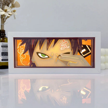 Naruto Gaara Sand Eyes Anime Light Box bersinar dengan cahaya, lampu bilik kelihatan, oleh Myanimelightbox