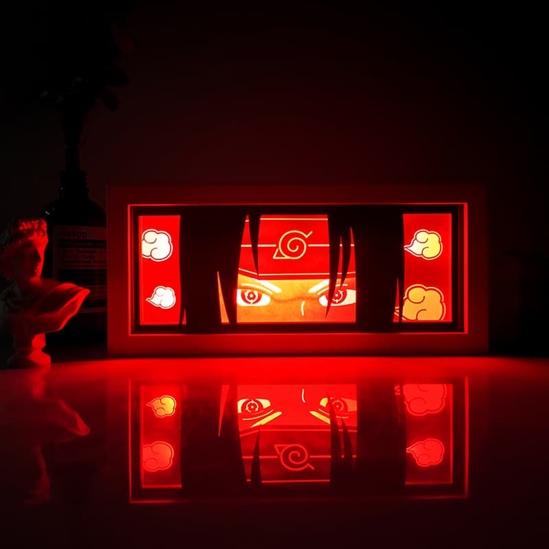 Naruto Itachi Tsukuyomi Anime Light Box by Myanimelightbox ، متوهج في غرفة مظلمة ، إضاءة مثيرة


