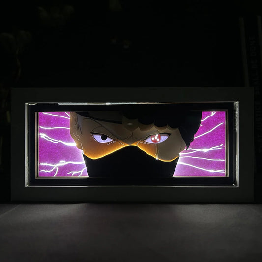 Kotak cahaya anime Naruto Kakashi menyala di bilik gelap, kesan bercahaya oleh myanimelightbox