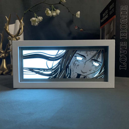 Naruto Neji Anime Light Box od Myanimelightbox, zářící v temné místnosti, dramatické osvětlení
