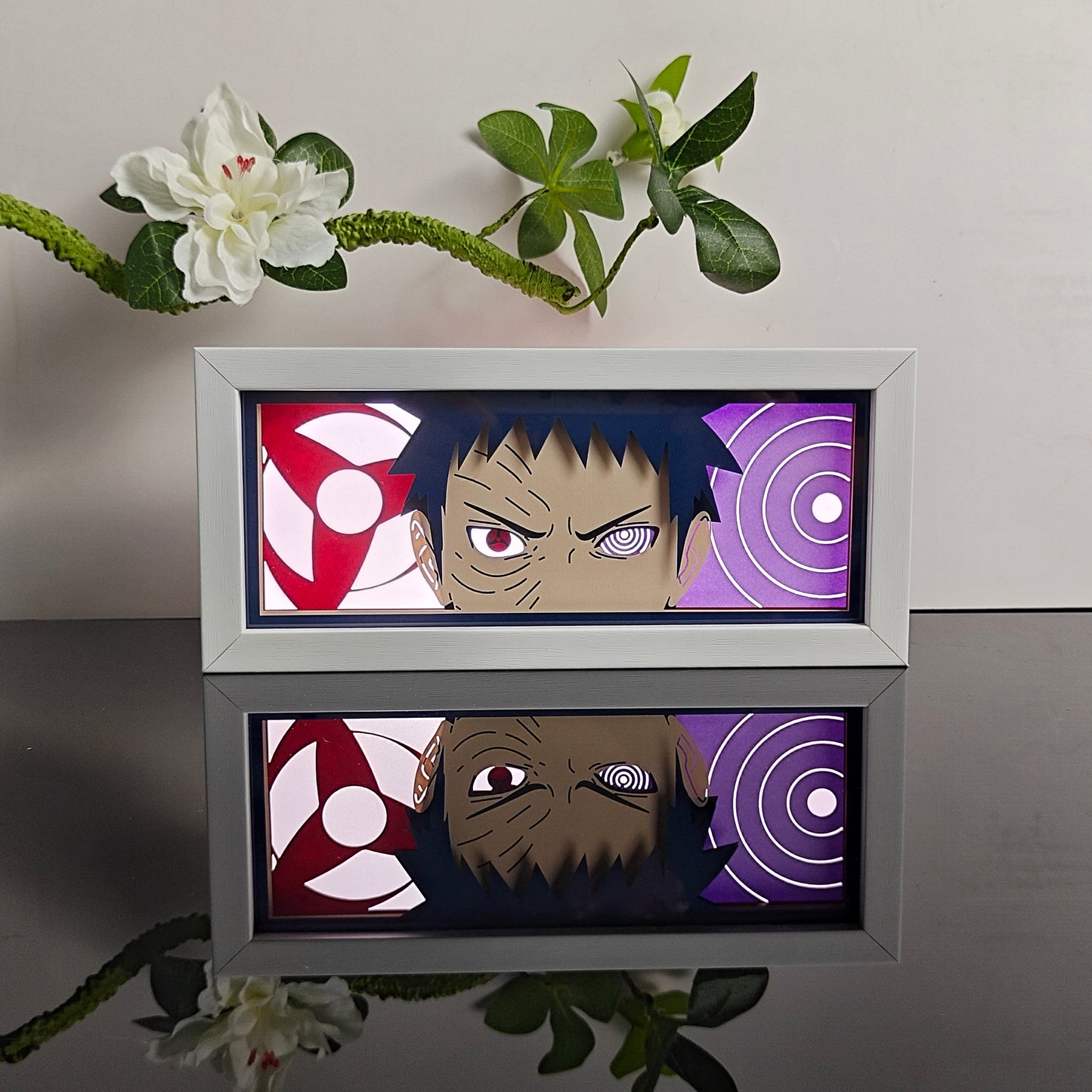 Naruto Obito Anime Light Box zářící se světlem, světla pokoje viditelná, u Myanimelightbox