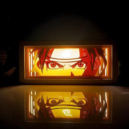 Naruto Sage Nine ocas Anime Light Box od Myanimelightbox, zářící v temné místnosti, dramatické osvětlení
