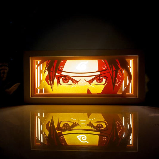Naruto Sage Nine Tail Anime Light Box by Myanimelightbox, bercahaya di bilik gelap, pencahayaan dramatik
