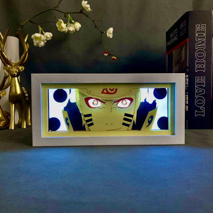Naruto Six Path Sage Mode Anime Light Box par Myanimelightbox, brillant dans une pièce sombre, un éclairage dramatique
