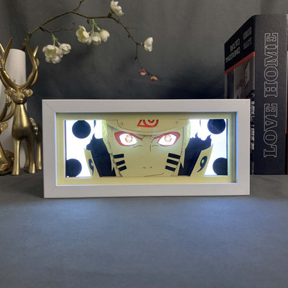 Naruto Six Path Sage Mode Anime Light Box brillant de lumière allumée, lumières de la pièce visibles, par Myanimelightbox