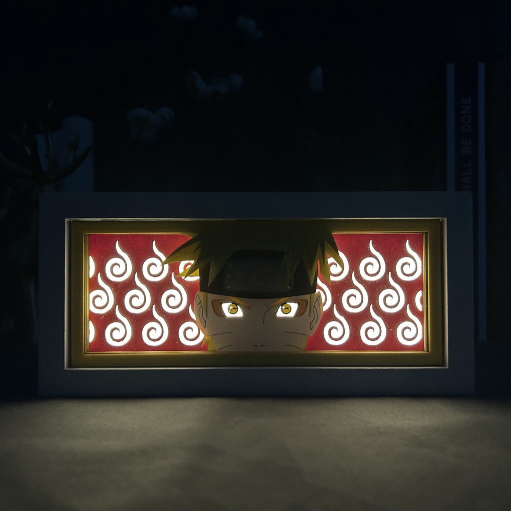Naruto anime light box lit up in dark room, glowing effect by MyAnimeLightbox