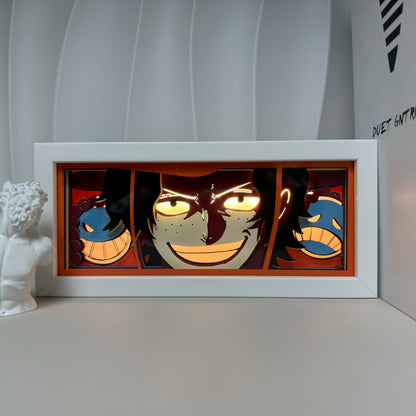 One Piece Ace Smile Anime Light Box by MyanimelightBox, ligado com luz da sala ambiente
