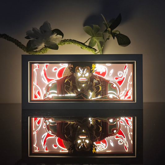 One Piece Luffy Gear 4 Anime Light Box by Myanimelightbox, bercahaya di bilik gelap, pencahayaan dramatik