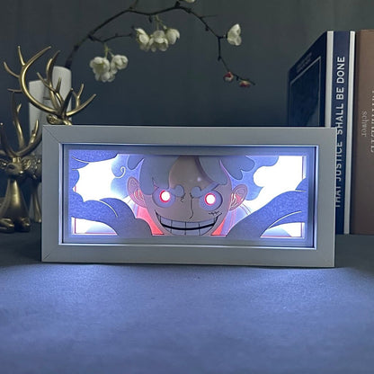 Macaco de uma peça D. Luffy Anime Caixa Luz iluminada em quarto escuro, efeito brilhante por MyanImelightBox