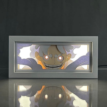 Macaco de uma peça D. Luffy Anime Light Box by MyanimelightBox, ligado com luz da sala ambiente
