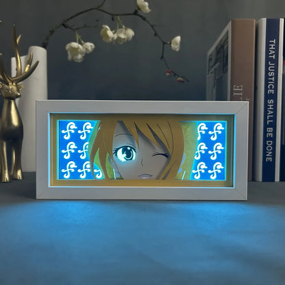 Caixa de luz de anime Nami de uma peça de MyanimelightBox, brilhando em quarto escuro, iluminação dramática
