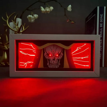 Overlord Ainz Ooal Gown Anime Light Box by Myanimelightbox, bercahaya di bilik gelap, pencahayaan dramatik