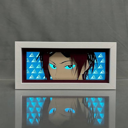Kotak cahaya anime rin Matsuoka bercahaya dengan cahaya, lampu bilik kelihatan, oleh myanimelightbox