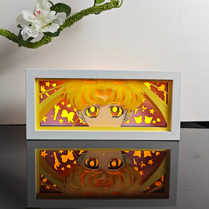 Sailor Moon Healing Anime Light Box bersinar dengan cahaya, lampu bilik kelihatan, oleh Myanimelightbox

