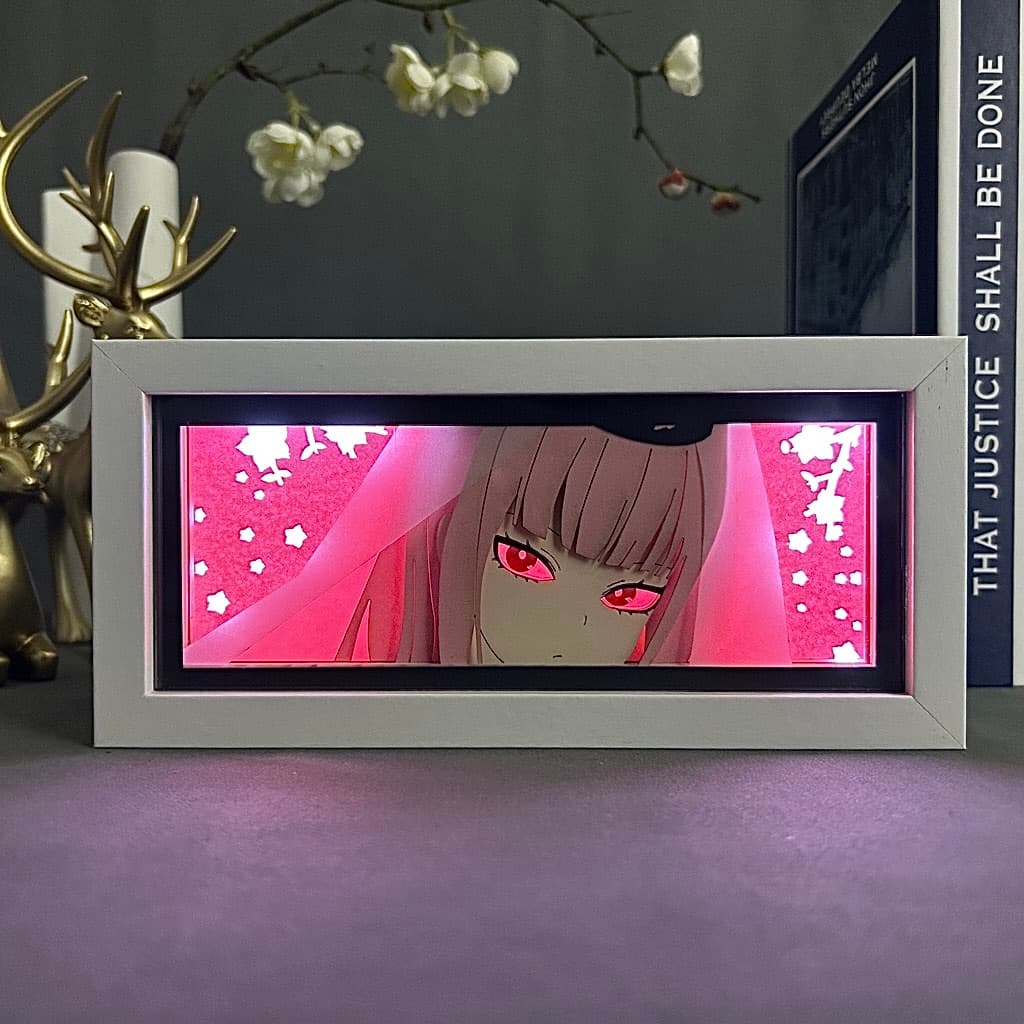 Skuad Suicide Isekai Mori Calliope Anime Light Box oleh Myanimelightbox, dihidupkan dengan cahaya bilik ambien