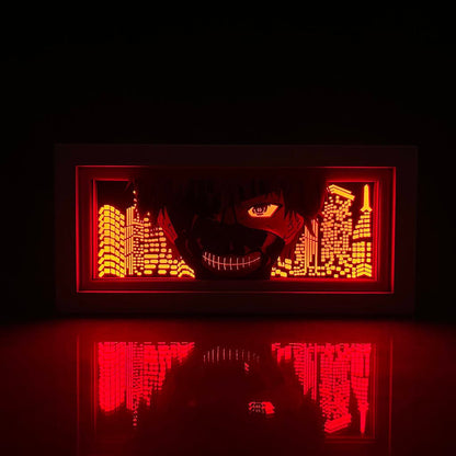 Tokyo Ghoul Dark Kaneki Ken Anime Light Box van MyanimelightBox, gloeiend in donkere kamer, dramatische verlichting
