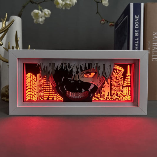 Tokyo Ghoul Dark Kaneki Ken Anime Light Box oleh Myanimelightbox, dihidupkan dengan cahaya bilik ambien