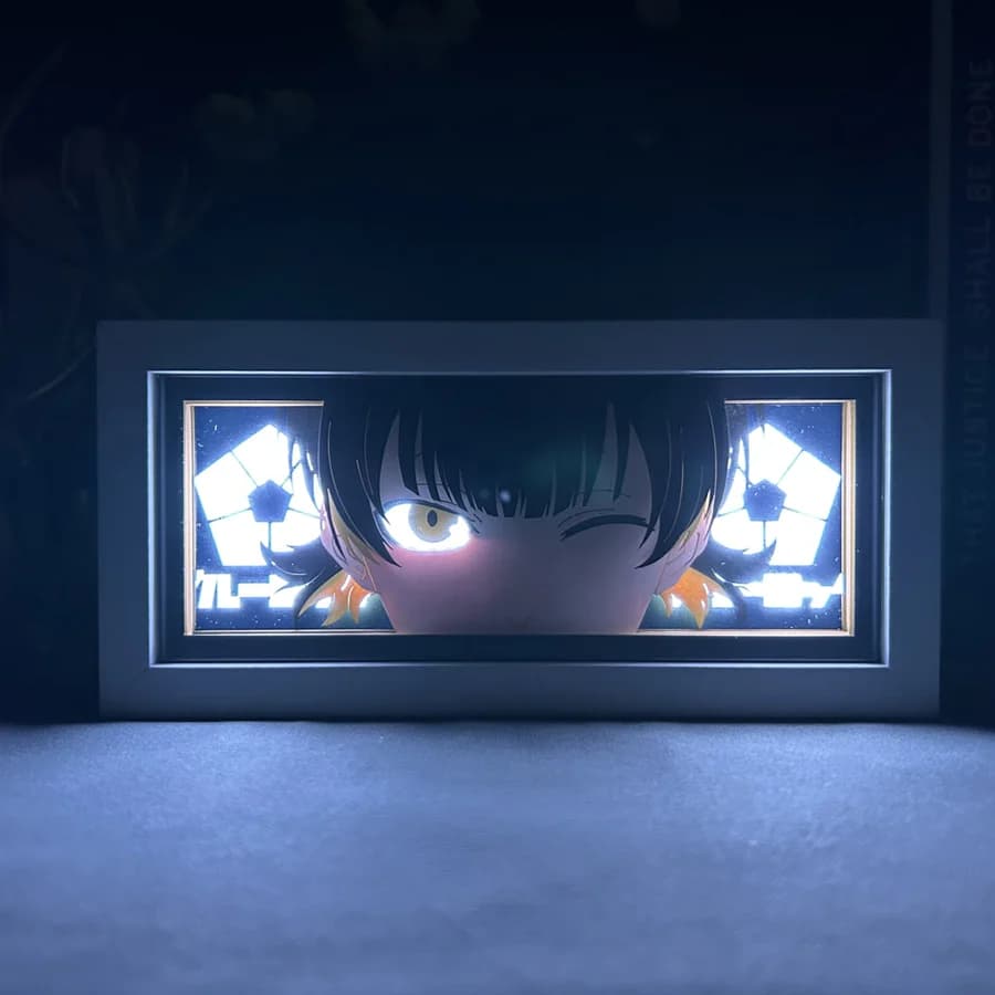 Universal Warriors Bachira Anime Light Box by Myanimelightbox, bercahaya di bilik gelap, pencahayaan dramatik
