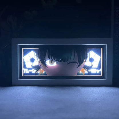 Universal Warriors Bachira Anime Light Box by Myanimelightbox, bercahaya di bilik gelap, pencahayaan dramatik
