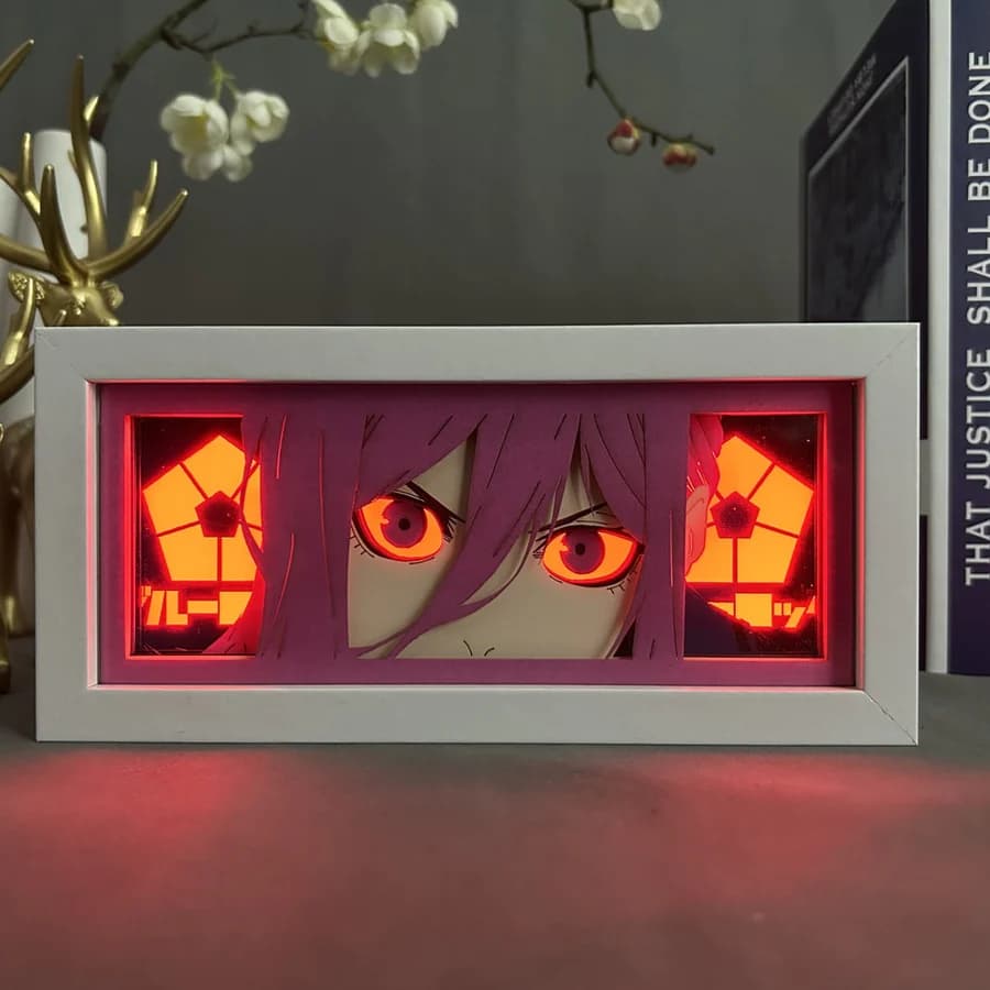 Universal Warriors Chigiri Anime Light Box bercahaya dengan cahaya, lampu bilik kelihatan, oleh Myanimelightbox