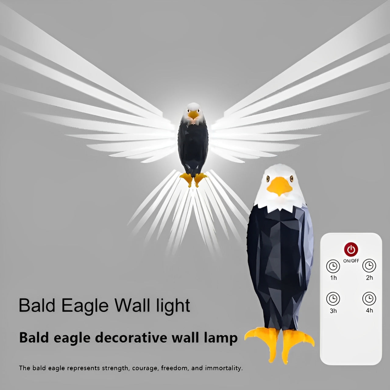 Светодиодный настенный светильник Bald Eagle с дисплеем дистанционного управления и минималистичным графическим дизайном