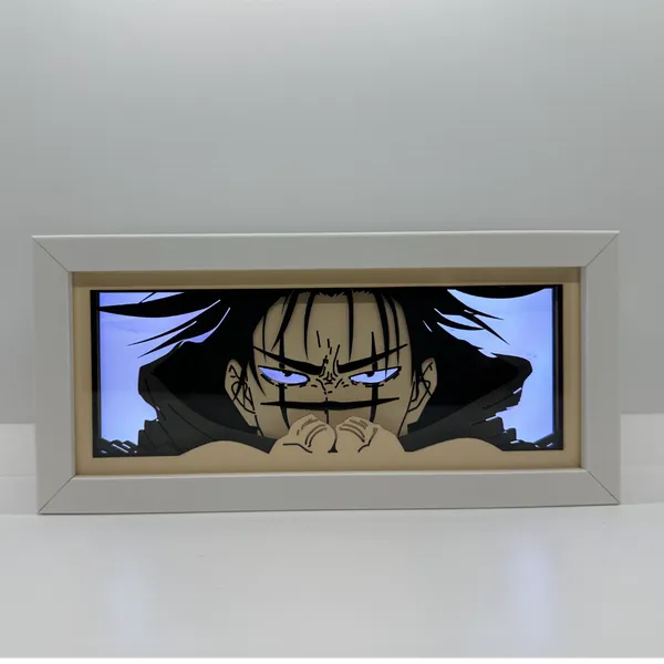 Oeuvre encadrée d&#39;un personnage d&#39;anime Choso avec un fond blanc