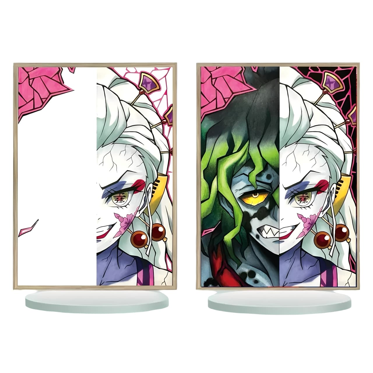 Daki und Gyutaro Demon Slayer LED-Lichtrahmen – leuchtendes Anime-Kunstpanel