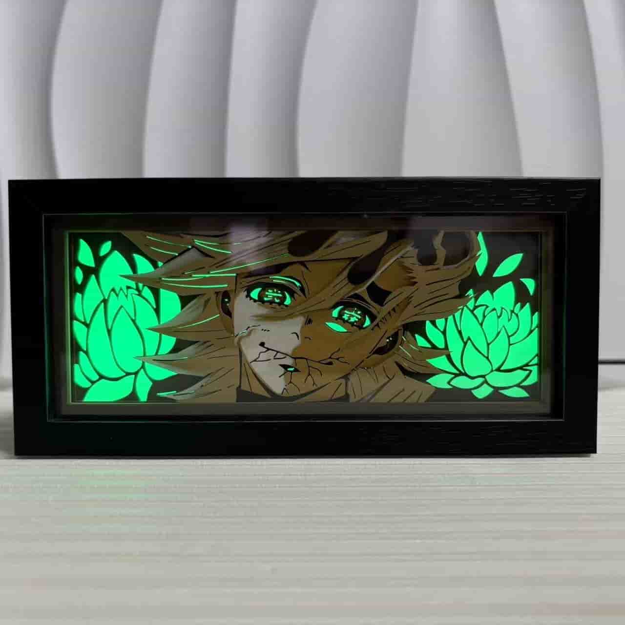 Demon Slayer anime 3D layered LED light box character wall art
