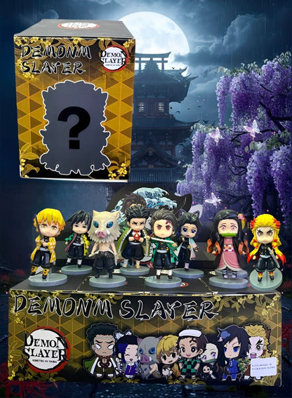 Collezione completa di Demon Slayer Mystery Blind Box con personaggi anime chibi