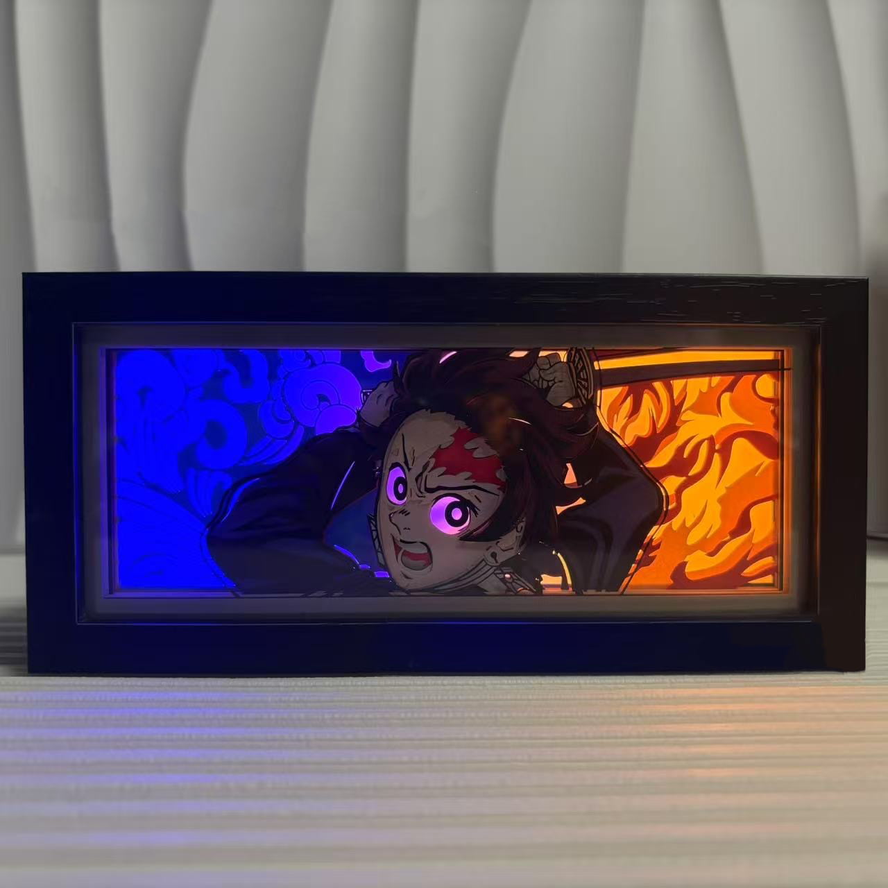 Anime LED-lichtbak met Tanjiro Kamado uit Demon Slayer, gloeiende RGB-lamp voor animefans, kamerdecoratie en cadeaus