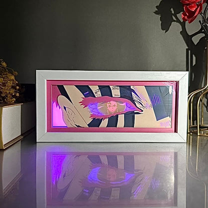 Tengen Uzui Papierskulpturlampe mit violettem RGB-Lichteffekt
