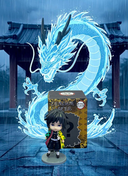 Figura chibi Giyu con effetto acqua dalla serie blind box Demon Slayer