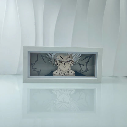 Gohan Beast Light Box unlit – handcrafted paper-cut anime art showcasing Gohan’s Beast form from Dragon Ball Super