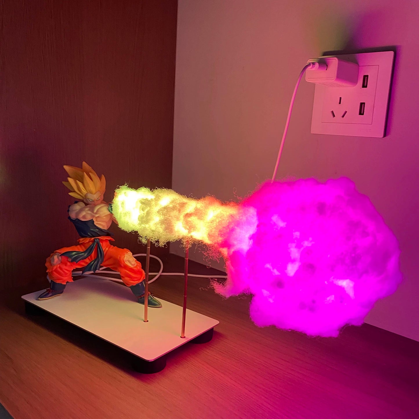  goku-anime-lâmpada-rosa-led-explosão