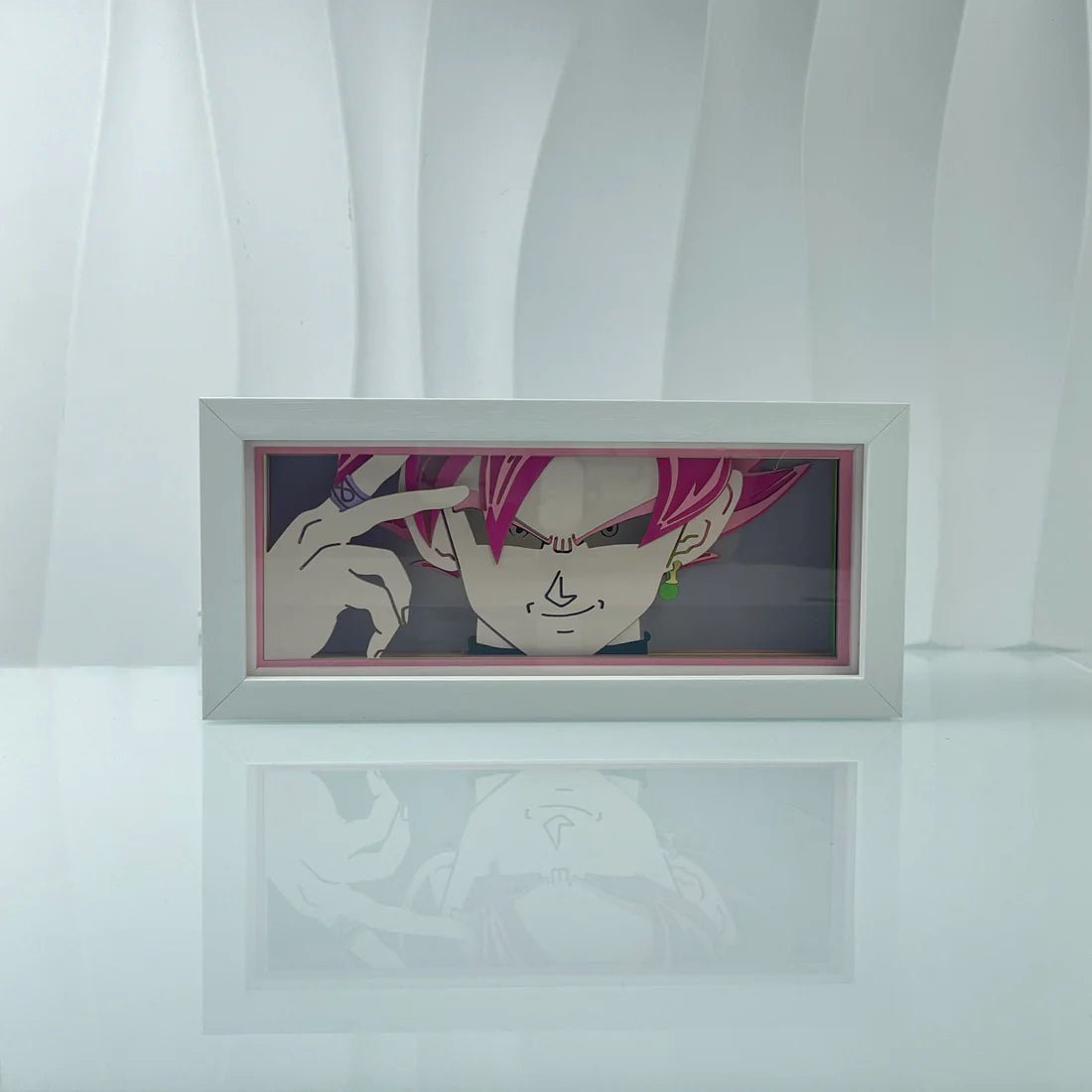 Goku Black Light Box unlit – detailed paper-cut anime art of Goku Black from Dragon Ball Super