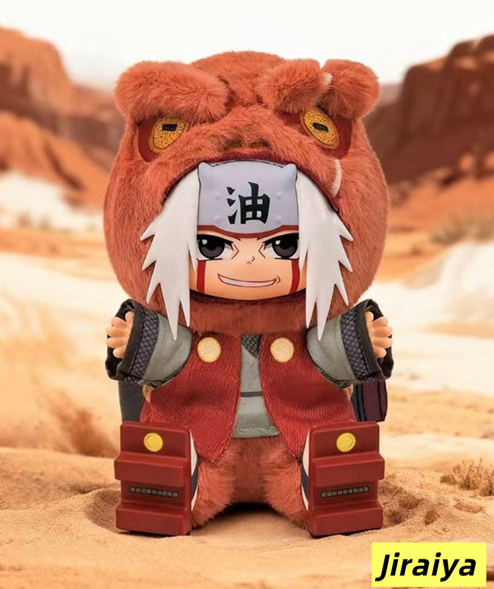 Figurine chibi Jiraiya, créature mignonne, en costume marron, issue de la série de figurines à collectionner en boîte surprise de l'anime