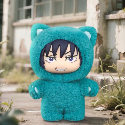 Jujutsu Kaisen Fushiguro Toji sarcelle oreille de chat en peluche, cadeau de jouet en peluche anime