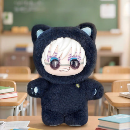 Peluche à oreilles de chat noir de Gojo Satoru (Jujutsu Kaisen), peluche de collection anime de qualité supérieure
