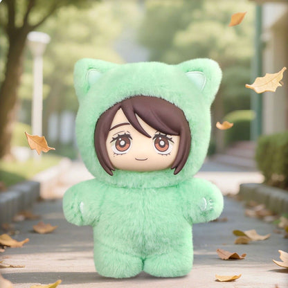 Peluche à oreilles de chat vertes Ieiri Shoko de Jujutsu Kaisen, peluche douce de collection représentant un personnage d'anime