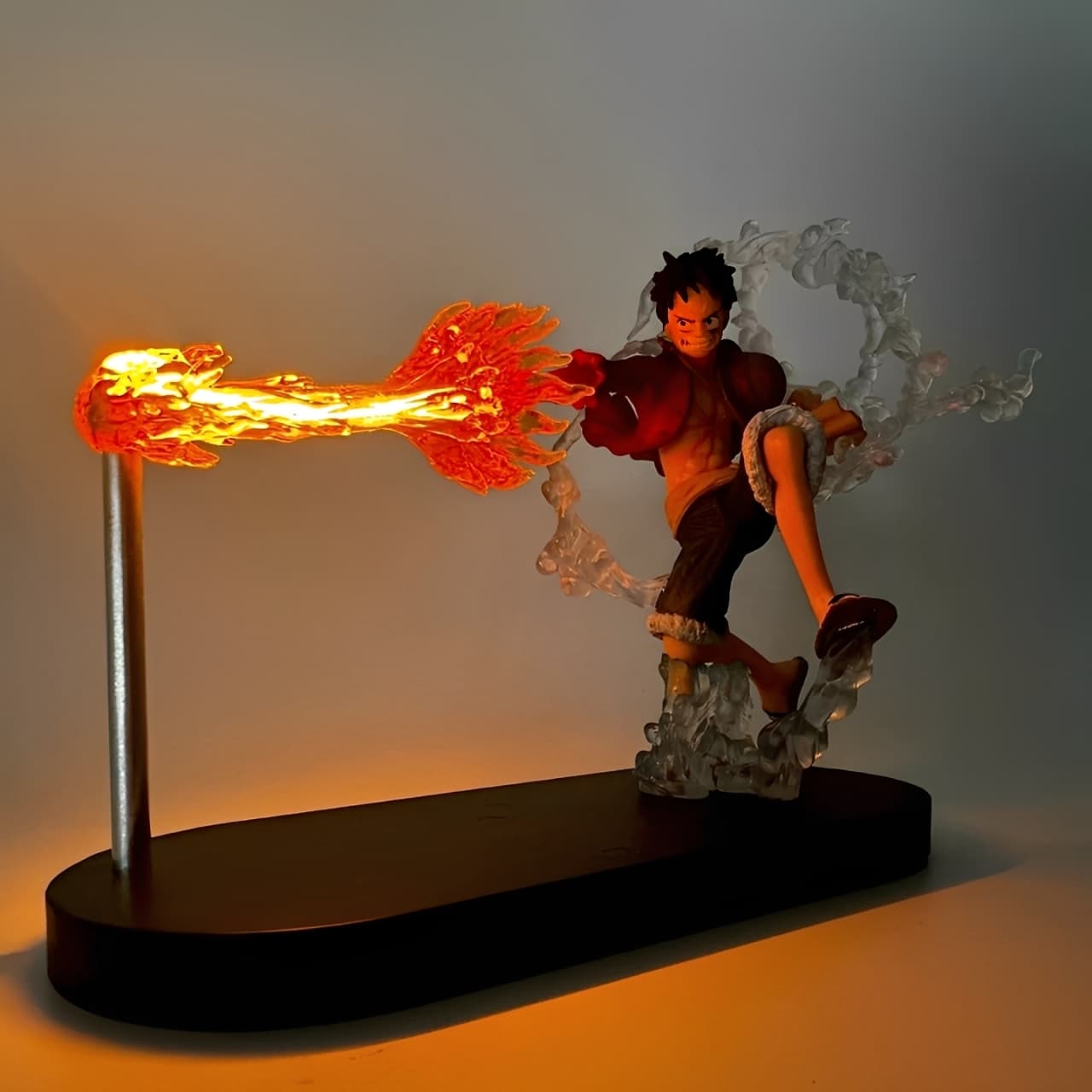 Luffy Fire Fist LED figure launching flame attack collectible statue