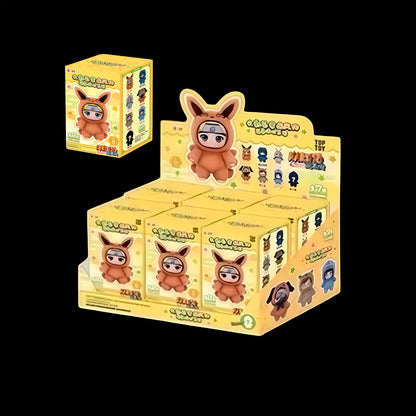 Espositore cieco di peluche di Naruto, simpatico animale, che mostra la confezione completa e la scatola singola