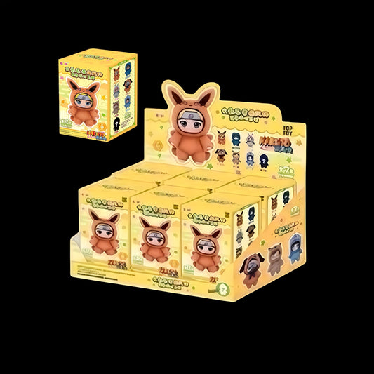 Espositore cieco di peluche di Naruto, simpatico animale, che mostra la confezione completa e la scatola singola