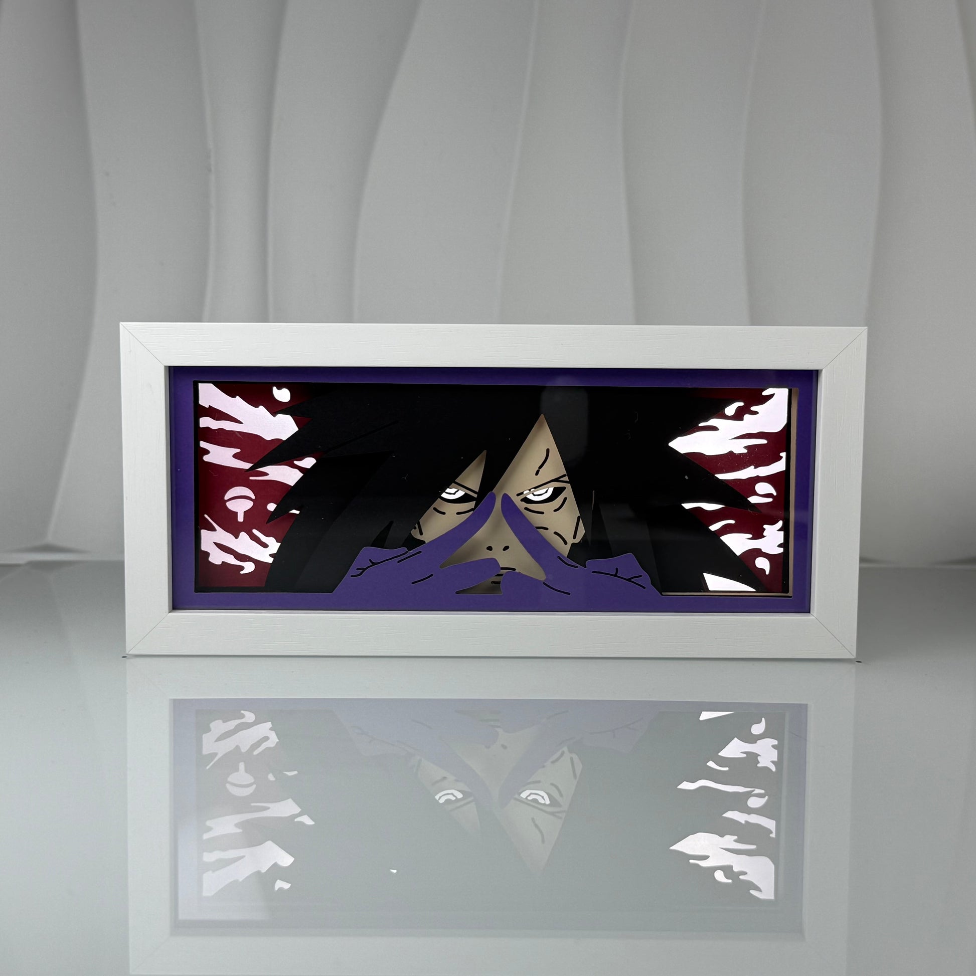 Madara Uchiha Naruto anime LED light box glowing effect display