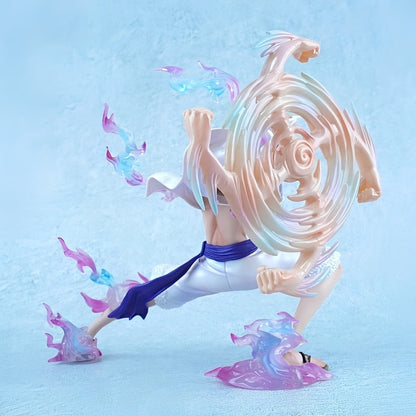 Back view of Nika Luffy Gear 5 figure showing swirling multi-arm effect.