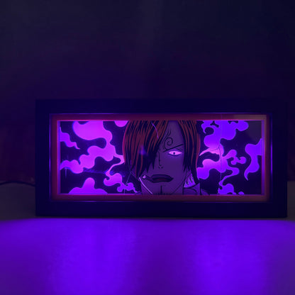 One Piece Sanji väriä vaihtava LED-valolaatikko anime-huoneen sisustus