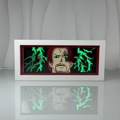 Cadre lumineux 3D superposé One Piece Shanks, décoration d&#39;intérieur
