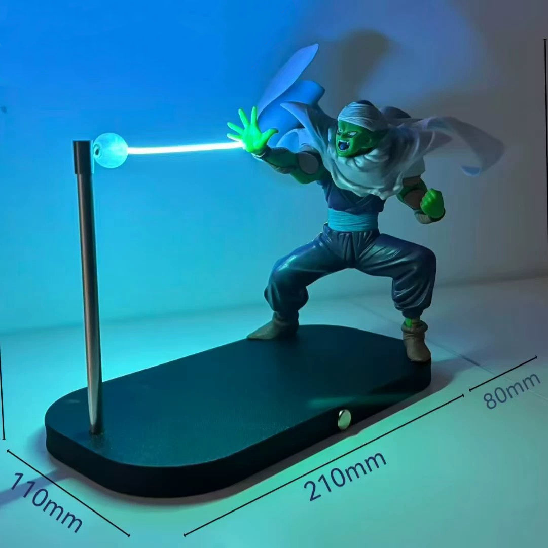 Lampu anime Piccolo dengan dimensi berlabel dan cahaya biru